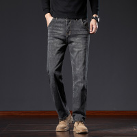 高端复古牛仔裤男士宽松直筒新款长裤子百搭加绒休闲裤秋冬款