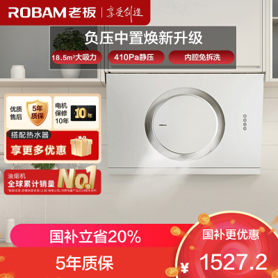 老板(ROBAM)油烟机 18.5m³大吸力 小尺寸抽油烟机侧吸 吸油烟机 单烟机 抽烟机 脱排油烟机21A6H