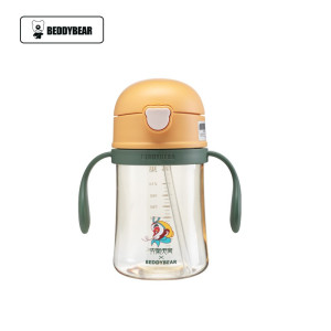 ppsu悟空杯具熊BEDDYBEAR儿童学饮杯婴幼儿吸管杯幼儿园宝宝防摔漏小孩卡通便携水杯学饮杯带手柄