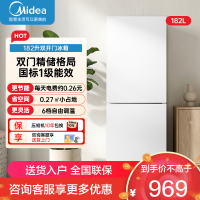 美的(Midea)182升两门冰箱一级能效家用小户型真省电 可冷藏冷冻双温不占地 MR-191A极地白