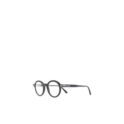 汤姆福特(Tom Ford)圆框平光镜透明镜片醋酯纤维镜腿女款时尚百搭 黑色