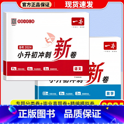 [2本全套]语文+数学 小学升初中 [正版]2024版小升初冲刺新卷语文数学英语专题真题冲刺新卷小学六年级总复习小学升初