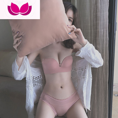 七斓无肩带防滑内衣女套装小胸罩露肩隐形无钢圈抹胸调整聚拢洞洞文胸