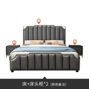 森美人轻奢床床1.8米双人床主卧婚床储物软包床 现代简约床