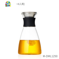 冷水壶玻璃耐热高温防爆家用大容量凉白开水瓶透明扎壶果汁壶套装 FENGHOU 1250ml+4杯(加厚款)凉水壶