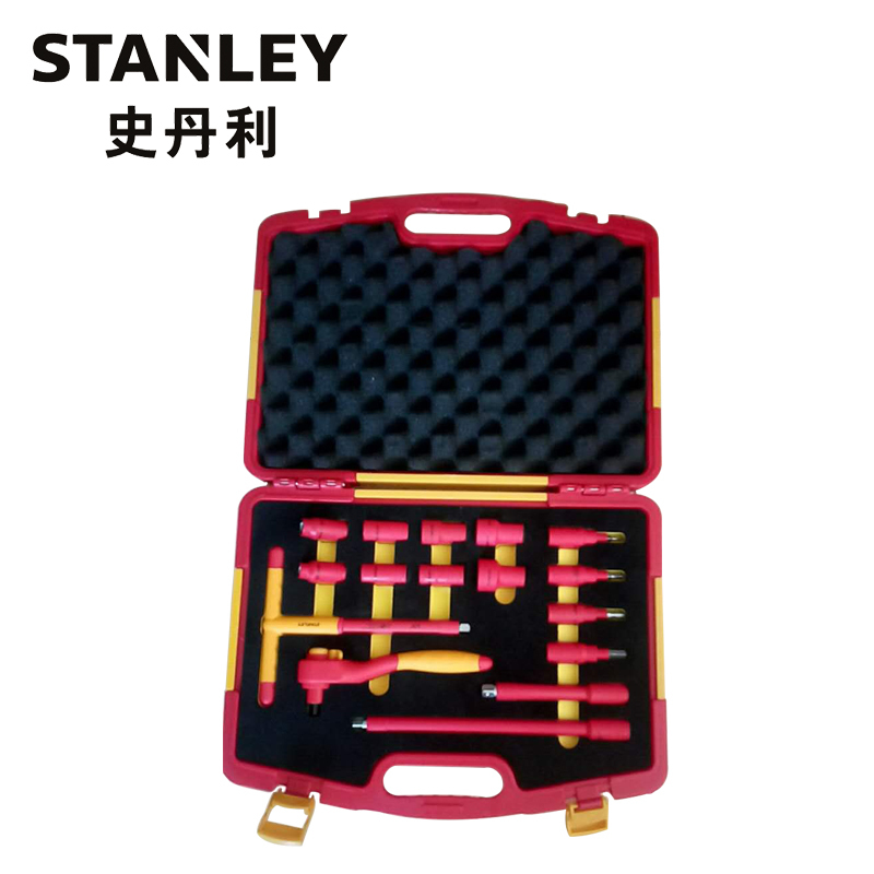 史丹利(STANLEY)高压绝缘套装专业电工维修10MM系列12.5MM系列棘轮扳手套筒套装 1 16件10mm系列组套