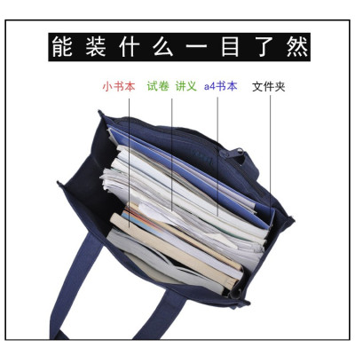 派尼美特防水卡通男女中小学生手提袋帆布手提包拎书袋补习袋饭盒包补课袋