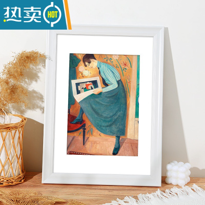 敬平美式复古相框挂墙装裱大尺寸8K开4k木质素描画框12寸16框架A3a4纸 945-亮白色 30寸挂墙[可放尺寸50.