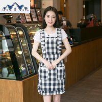 棉布围裙女时尚韩版家用套袖工作可爱厨房做饭棉防水防油公主 三维工匠