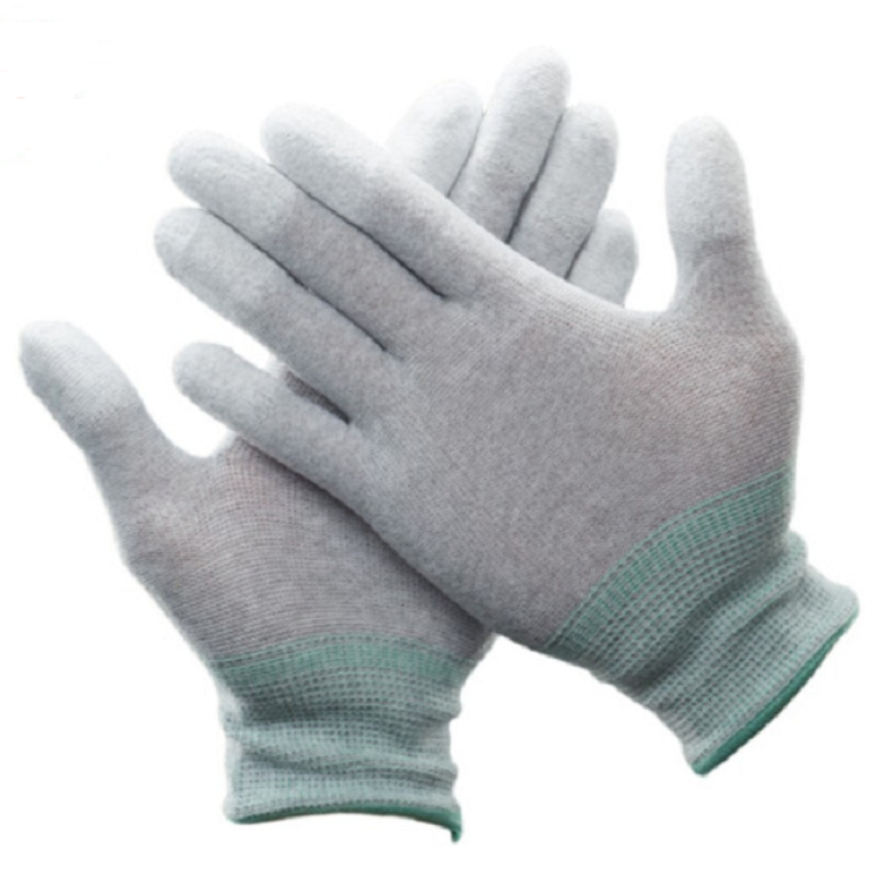 御林铁卫 手指PU涂层碳纤维防静电手套YLTW-5096 双