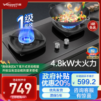 万和(Vanward) 超一级能效 液化气双灶 双眼燃气灶 单灶具 4.8KW火力钢化玻璃 可调底座G6L50