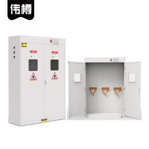 伟樽防爆气瓶柜白色三瓶二代报警器1200*450*1900mm台