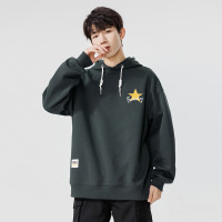 男装秋冬连帽卫衣男新款潮牌休闲宽松卫衣星星印花青少年百搭上衣