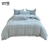 伊伊爱 原棉老粗布田园风印花系列四件套