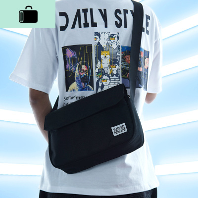 小挎包男潮牌单肩包斜挎包日系ins超火潮帆布包休闲简约邮差包女NEWLAKE男士斜挎包