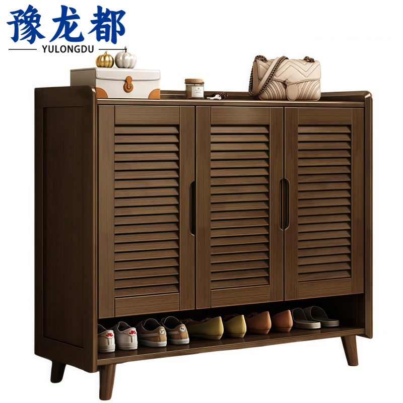 豫龙都实木鞋柜三门个