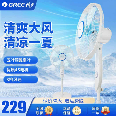 格力(GREE)电风扇家用节能落地扇客厅卧室落地风扇立式大风量宿舍电扇五叶扇 FD-4035h5 机械款