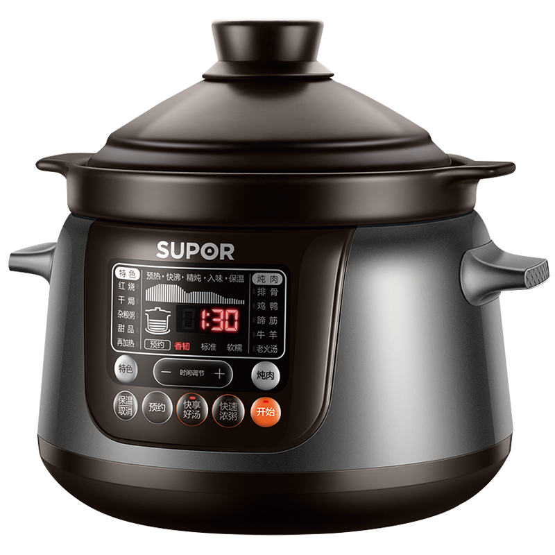 苏泊尔(SUPOR)炖锅电炖盅煲汤锅炖汤锅煮粥锅精控快速炽陶电炖锅4L容量TG40YC5