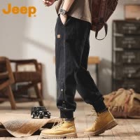 JEEP吉普美式工装裤男款2025新款夏季薄款宽松哈伦休闲束脚裤子男