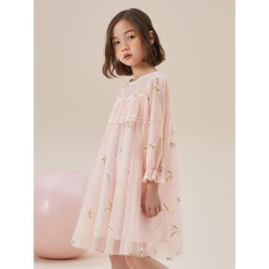 [1件5折价:139.5]moomoo童装女童休闲公主裙春秋新款女孩A型飘逸绣花网纱裙子