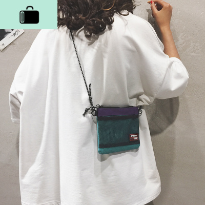 帆布小包包女包新款2020个性百搭单肩斜挎包纯色简约少女手机包潮NEW LAKE女斜挎包