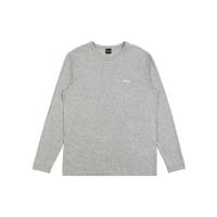 Hugo boss雨果波士长袖T恤男透气舒适百搭日常灰色圆领纯棉印花