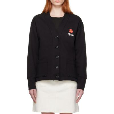 高田贤三(Kenzo)女士运动卫衣纯棉弹力Y领徽标印花休闲套头衫