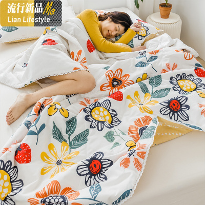 棉空调被春秋夏凉被可水洗夏被单人夏季夏天儿童薄被子双人棉 三维工匠