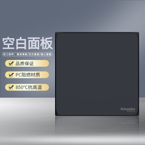 施耐德电气开关插座 皓呈雅致黑 电源插座86型面板 家用墙壁式 五孔一开弱电插座
