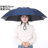 翊橙头盔伞带头上的伞帽头戴式遮阳钓鱼伞大号采茶斗笠雨伞帽斗篷头盔