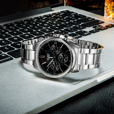 Casio官方旗舰店 卡西欧手表男正品商务休闲防水皮钢带防水潮流电子石英表男士学生日韩石英非机械腕表MTP-1375