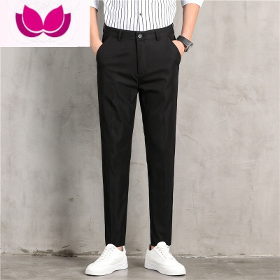 七斓男士西裤2023新款休闲裤小脚垂感西装裤子宽松男装直筒长裤