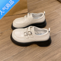 SUNTEK白色英伦风小皮鞋女夏季2023新款配裙子法式厚底乐福鞋日系jk鞋子