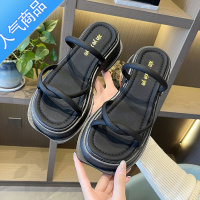 SUNTEK凉拖鞋女夏外穿2023年新款时尚百搭厚底仙女风复古法式小众高跟鞋