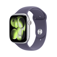 MEVX4CH/B Apple Watch S11 GPS 46毫米银色铝金属表壳 雾紫色运动型表带-M/L