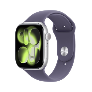 Apple Watch S11 GPS 46毫米银色铝金属表壳 雾紫色运动型表带-M/L