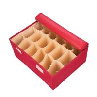 安巢家居(ANCHOW)内衣收纳盒内裤袜子收藏储物分层家用卧室衣柜文胸布艺整理箱百纳箱/内衣18格收纳盒AJ277