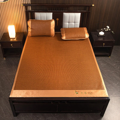 雅鹿艾草养生藤席三件套YLZZLY03(花色:金色)180*200cm