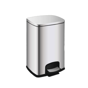秦泰(Cqint) QTRASH-R 不锈钢方形脚踏式缓降垃圾桶 20L 银色