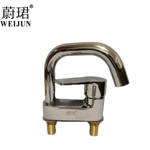 蔚珺全铜面盆双孔冷热水龙头通用型个