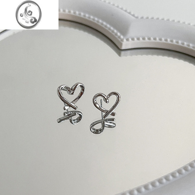 JiMi可爱独特耳钉女气质简约银色耳环小香风冷淡风银银日常百搭耳饰品