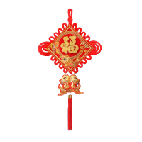 锦瑞星春节福字精品立体中国结挂件40#金福挂鱼/个