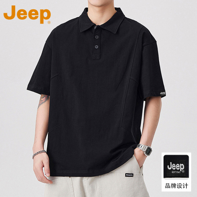 jeep吉普短袖POLO衫男士夏季新款宽松透气凉感薄款美式简约男上衣