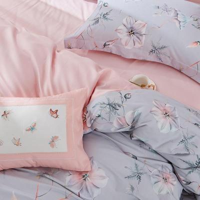 家柏饰(CORATED)家纺60支贡缎长绒棉四件套全棉全棉床单被套件田园风床上用品