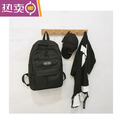 NEWLAKE工装书包港风大学女韩版高中学生背包ins风简约百搭双肩包大容量