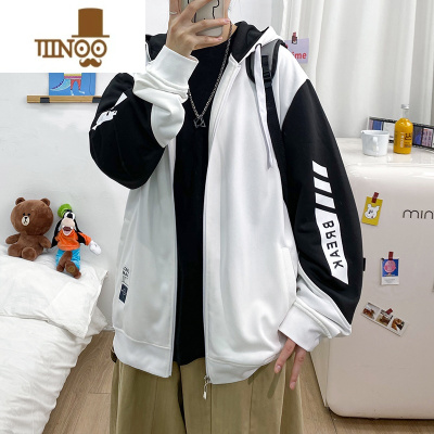 YANXU撞色薄款外套男士款潮牌港风潮流夹克炸街帅气高中生卫衣开衫