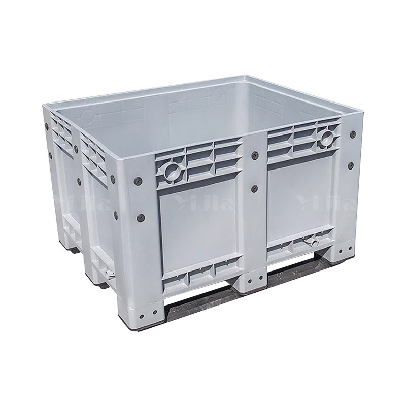 翌嘉YJ4121751 塑料卡板箱叉车移动周转箱 封闭卡板灰色 1200*1000*760