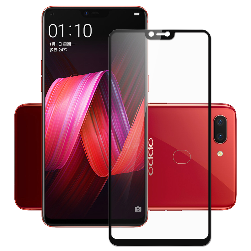 oppor15钢化膜防指纹高清前膜防摔玻璃手机贴膜r15梦境版全屏丝印黑色