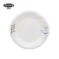 晏邦 密胺餐具 花边盘荷韵 10寸 直径250*28mm 1个