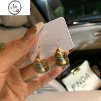 JiMi金属风拉丝设计耳饰网红2022高级感吸睛耳环大圆脸适合的耳钉